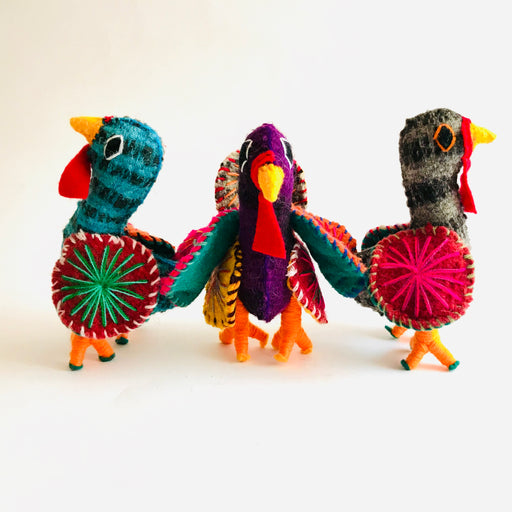 Turkey - Thanksgiving Decoration - Colored Wool