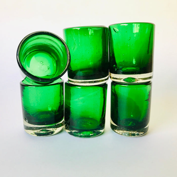 Blown Glass Tequila Shot Glasses - Pack of 6