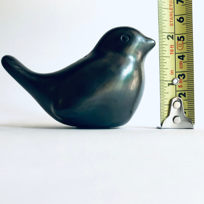Black Clay Sparrow Shaped Salt and Pepper Shaker Set
