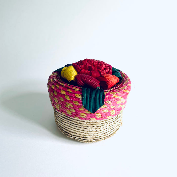 Colorful Palm Fiber Box with Lid