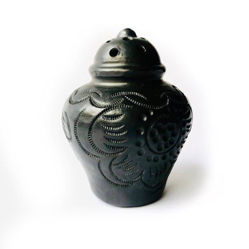 Black Clay Urn Shaped Salt / Pepper Shaker