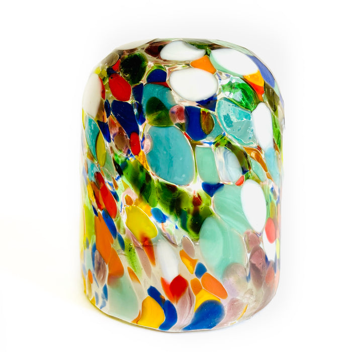Blown Glass Water Carafe & Glass - Cylindrical - Confetti