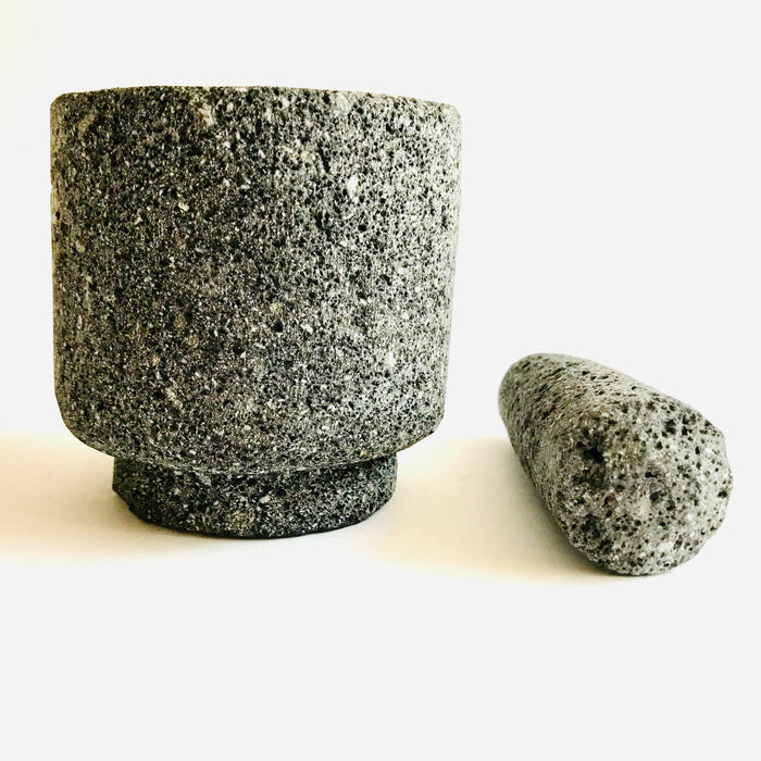 Volcanic Rock Mortar & Pestle - Mini Molcajete - Cilinder