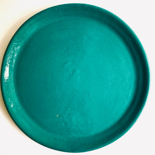 Glazed Clay Plate - Large - Peacock Turquoise