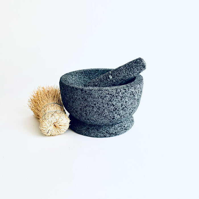 Volcanic Rock Mortar & Pestle - Molcajete - Chalicelike Base - 5”