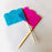 Mini Papel Picado Food Decoration Flags - Colorful Cutout Tissue Paper - Pack of 50 Flags