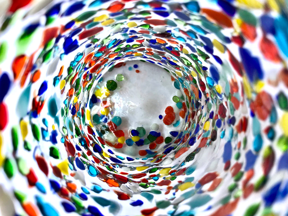 Mexico 1492 - a view inside a confetti blown glass, just like in a caleidoscope. 