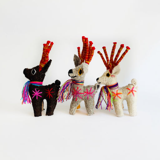 Reindeer - Christmas Decoration - Colored Wool - Small