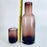 Blown Glass Water Carafe & Glass - Cylindrical - Amethyst