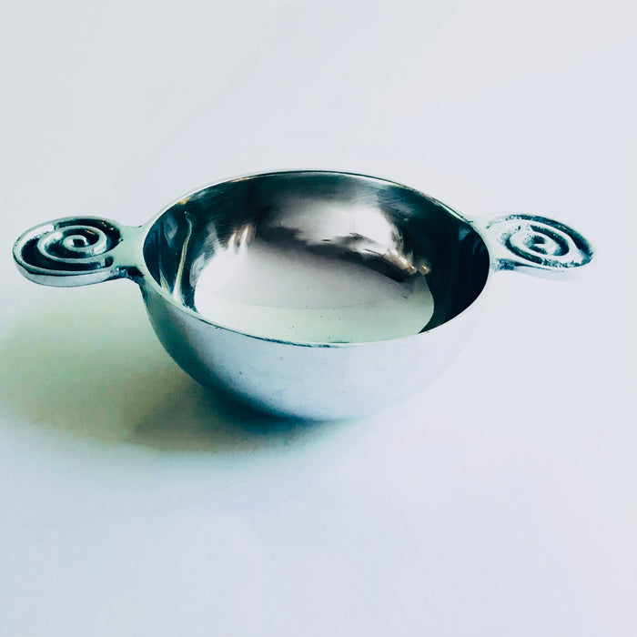 Pewter Serving Dish With Spiral Handles