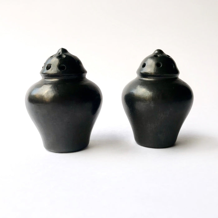 Black Clay Urn Shaped Salt / Pepper Shaker