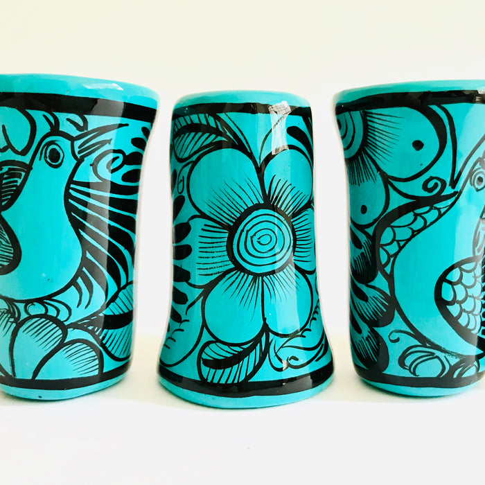 Turquoise Hand-Painted and Glazed Tequila and Mezcal Shot Glass