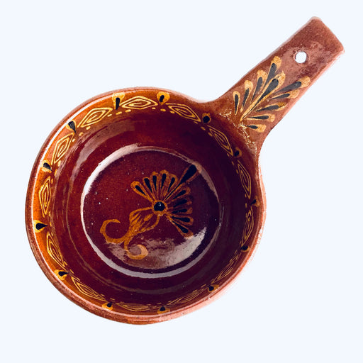 Hand-Painted and Glazed Pot with Handle - Cazuela Sartén