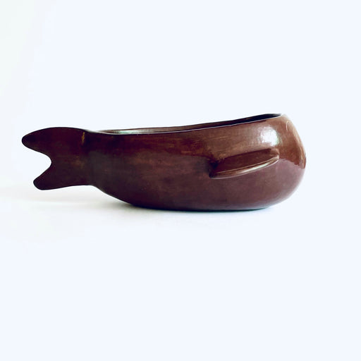 Burnished Clay Fish Salsa Bowl - Large - Brown