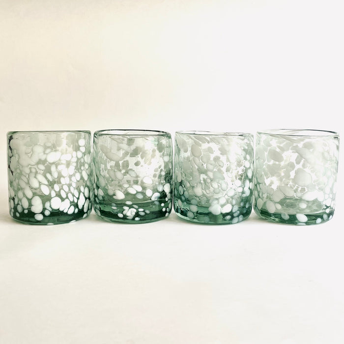 Blown Glass Tumbler With Speckles