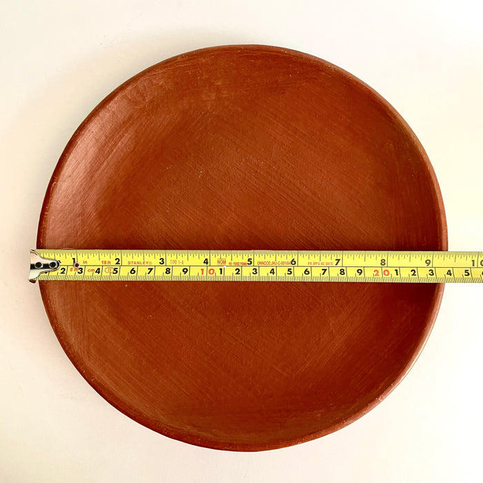 Red Clay Plate with Base - Medium - 9”