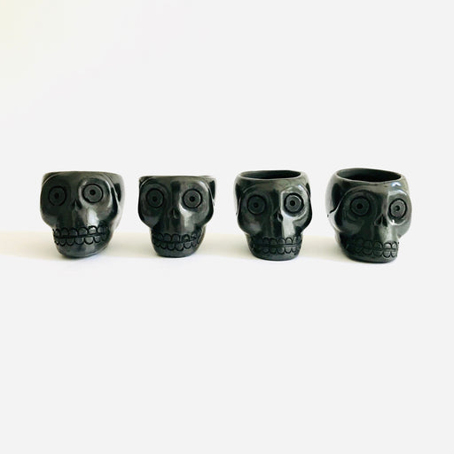 Black Clay Calavera Tequila/Mezcal Shot Glasses