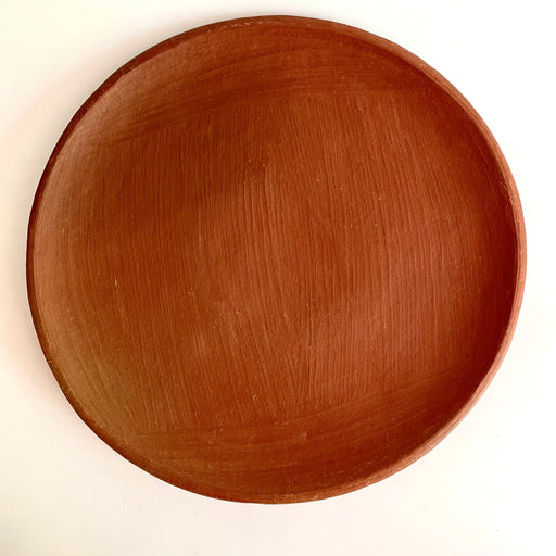 Red Clay Plate with Base - Large - 12”