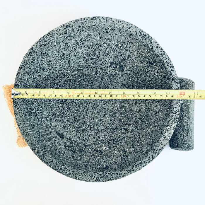 Volcanic Mortar & Pestle - Molcajete - Round Base - Large 12”