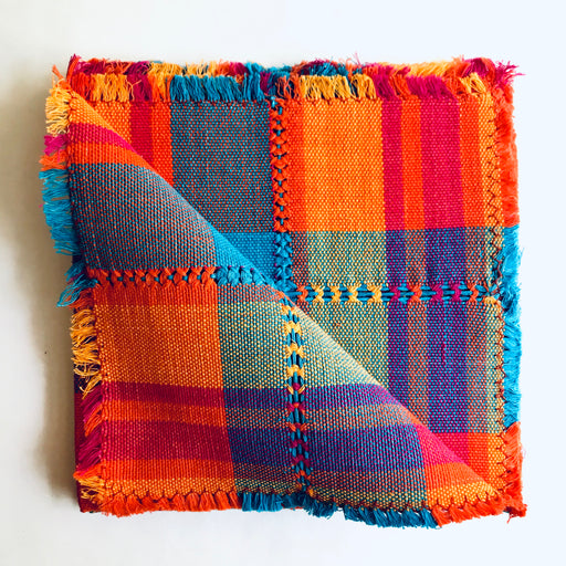 Pedal Loom Handwoven Cotton Napkins - Sunset - Set of 4