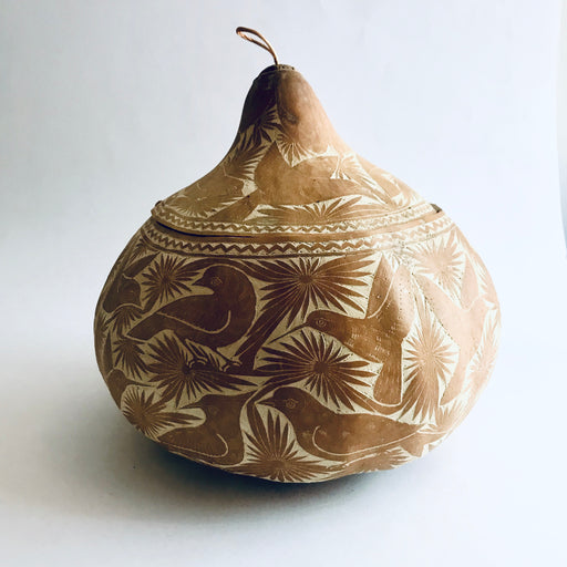 Natural Carved Gourd Tortillero