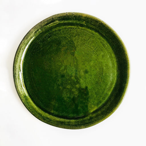 Green Glazed Clay Plate - Medium