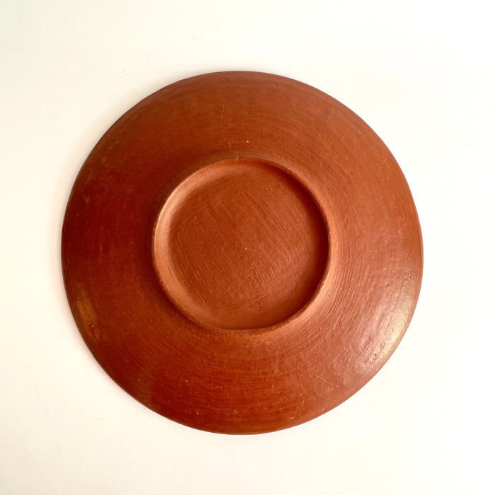 Red Clay Plate with Base - Medium - 9”