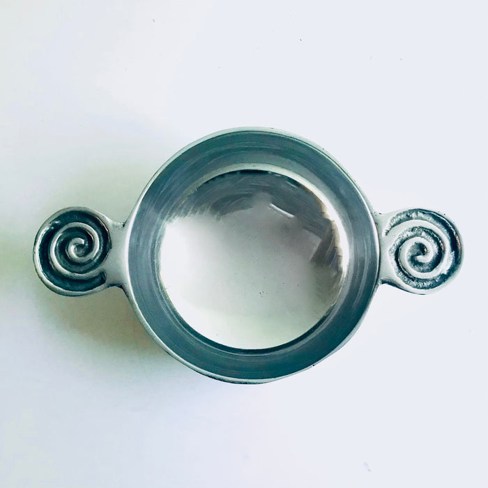 Pewter Serving Dish With Spiral Handles