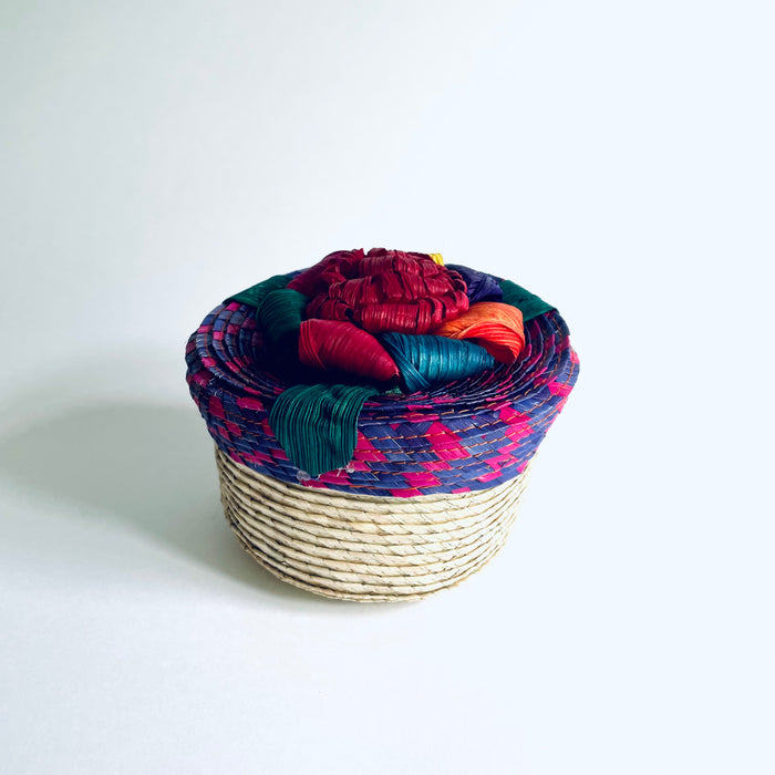 Colorful Palm Fiber Box with Lid