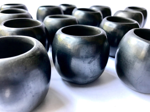 Black Clay Tequila/Mezcal Shot Glasses - Round