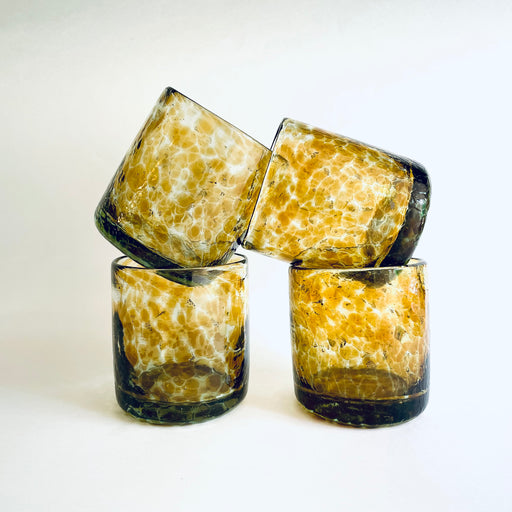 Blown Glass Tumbler With Speckles