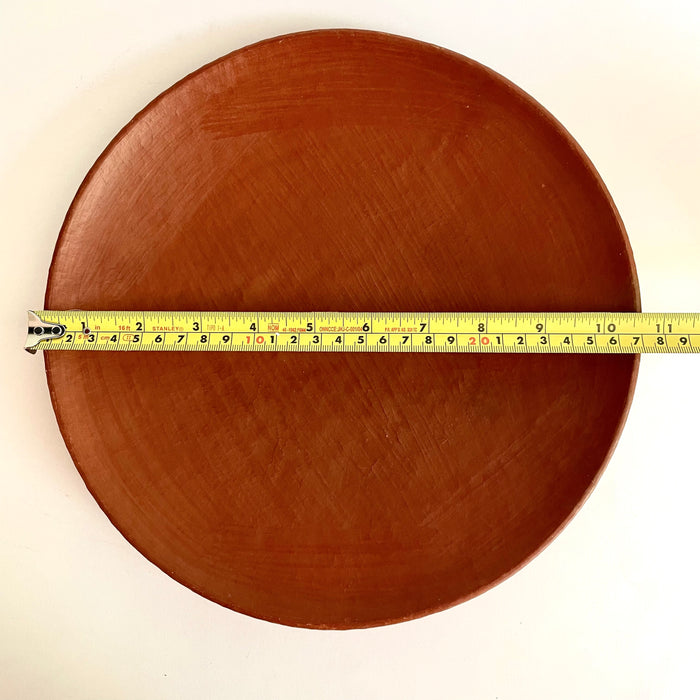 Red Clay Plate with Base- Large - 10”