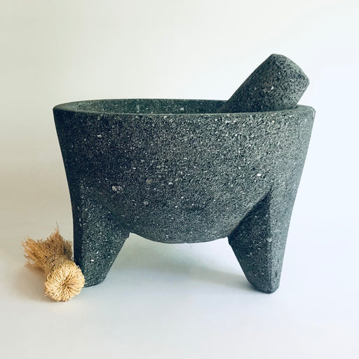 Volcanic Mortar & Pestle - Molcajete - 3 Legged - Classic - Large 12”