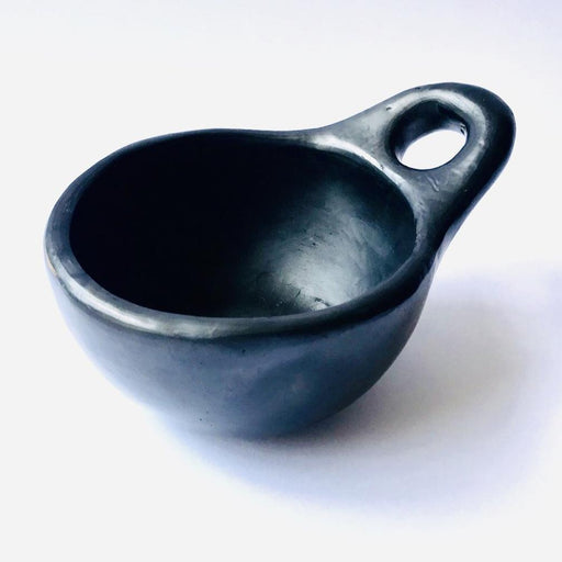 Black Clay Bowl with a Handle