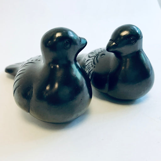 Black Clay Dove Shaped Salt and Pepper Shaker Set