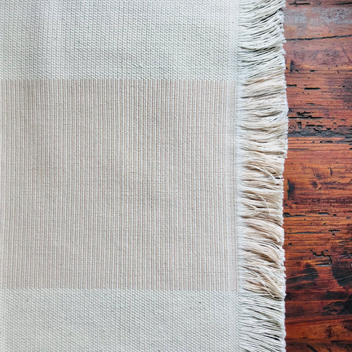 Wide Band Placemats - White & Blush - Handmade on Pedal Loom - Set of 4