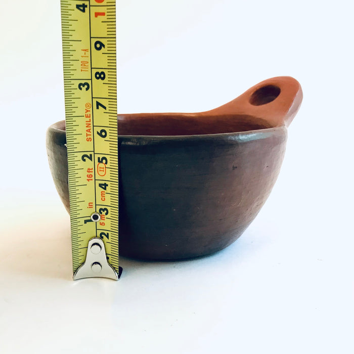 Red Clay Bowl with a Handle