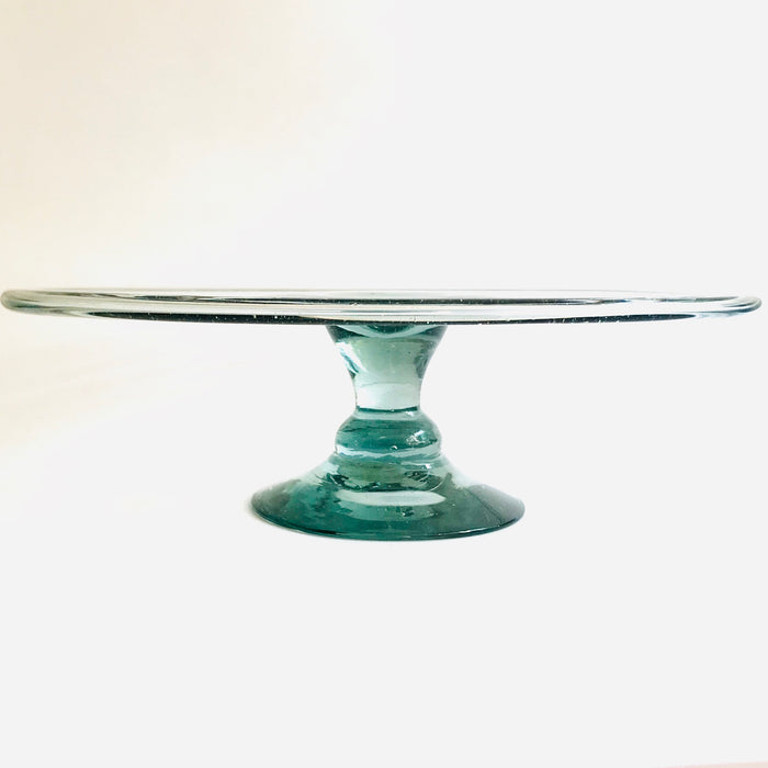 Blown Glass Cake Stand with the Bell - Large