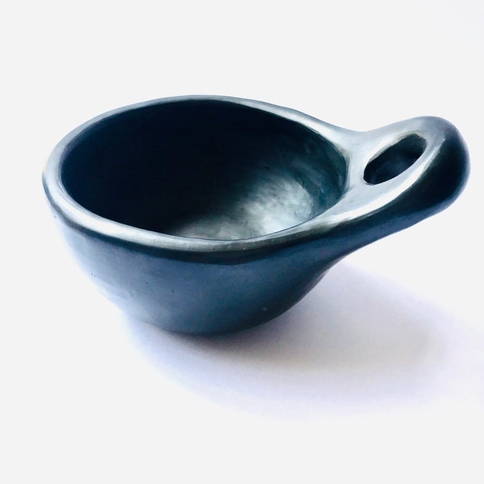 Black Clay Bowl with a Handle