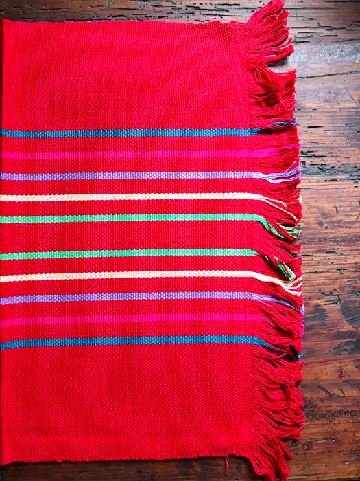 Striped Placemats - Red - Handmade on Pedal Loom - Set of 4