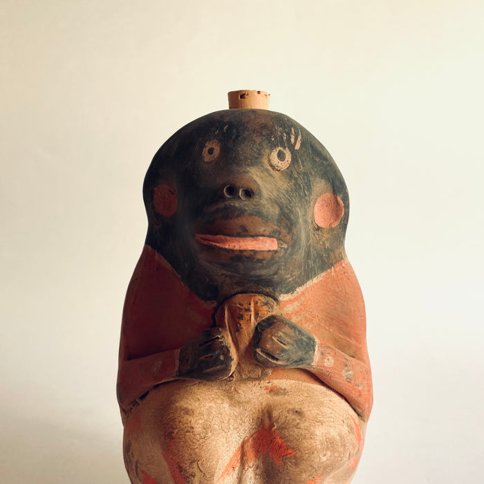 Painted Clay Monkey Mezcal Bottle - Chango Mezcalero - Medium - Telerita
