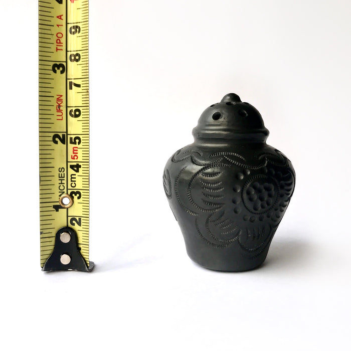 Black Clay Urn Shaped Salt / Pepper Shaker