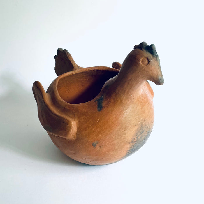 Red Clay Hen Shaped Bowl