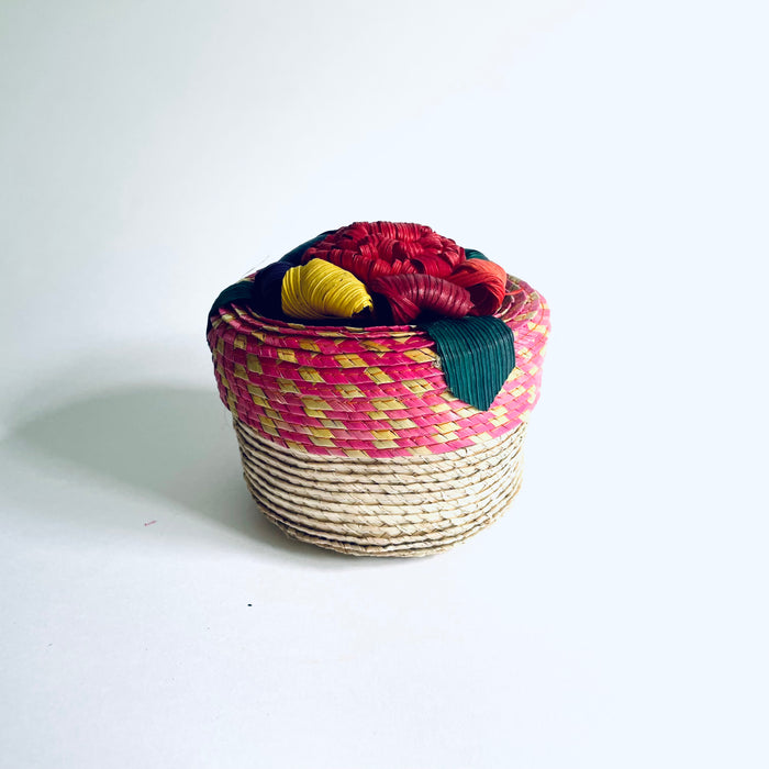 Colorful Palm Fiber Box with Lid