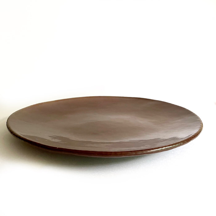 Burnished Clay Serving Plate - Large - Brown