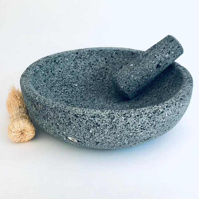 Volcanic Mortar & Pestle - Molcajete - Round Base - Large 12”